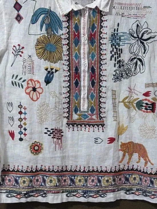 Johnny Was Biya heavily embroidered Sami blouse NWT RARE - Picture 6 of 12